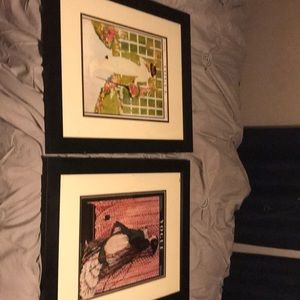 Two framed vogue magazine covers